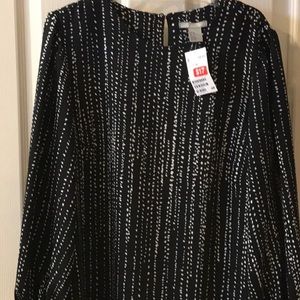 H&M asymmetrical black/white long sleeve dress